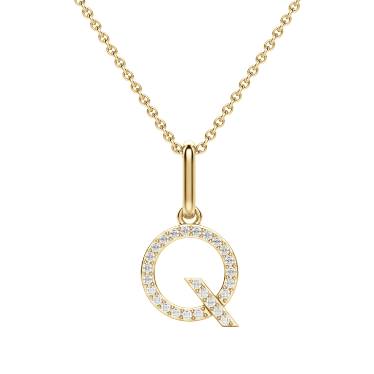 "Q" Initial Pendant 14K Yellow Gold