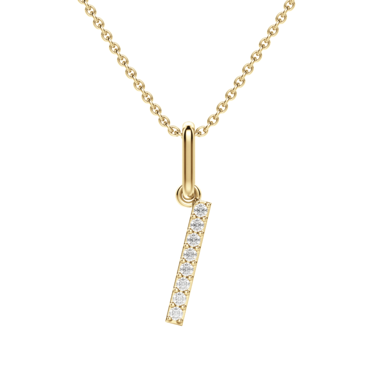 "I" Initial Pendant 14K Yellow Gold