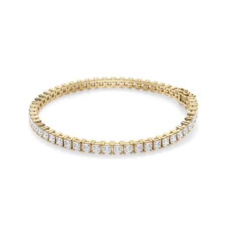 4 Prong Princess Cut Tennis Bracelet 7.00 tcw 14K Yellow Gold