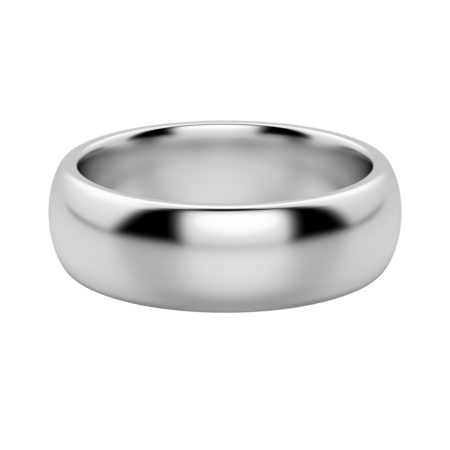 Classic Comfort Band 6 MM 14K White Gold Size 10