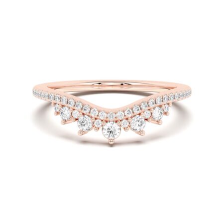 Chevron Crown Wedding Band 14K Rose Gold