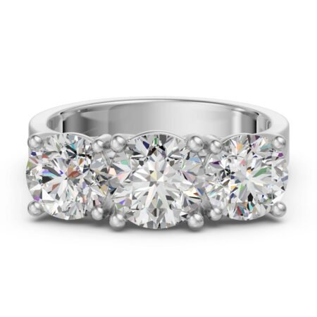 Open Arms Round Cut Engagement Ring
