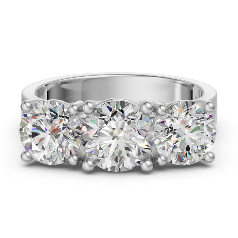 Open Arms Round Cut Engagement Ring