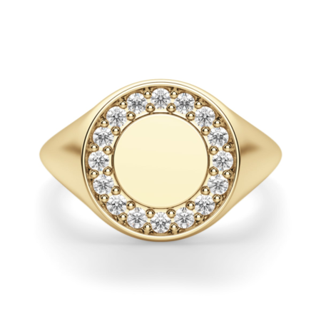 Pave Circle Signet Ring