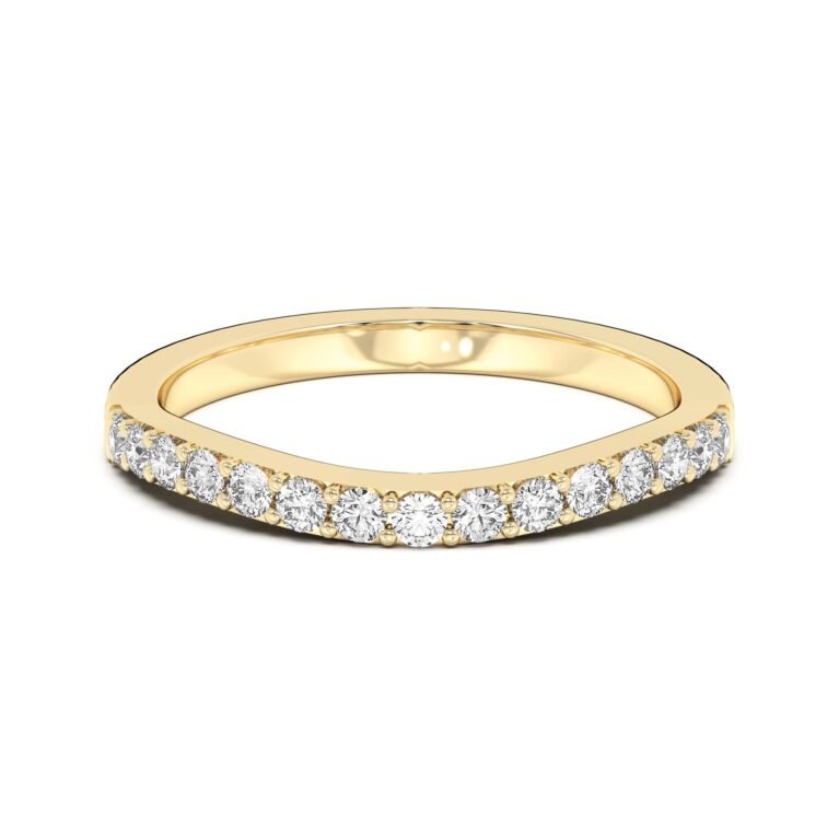 Curved Accented Wedding Band