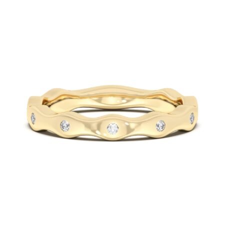 Bezel Set Curved Wedding Band