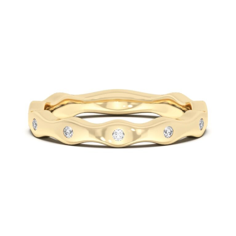 Bezel Set Curved Wedding Band