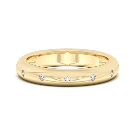 Petite Dome Accented Wedding Band