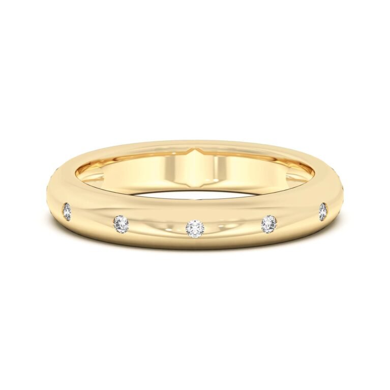 Petite Dome Accented Wedding Band