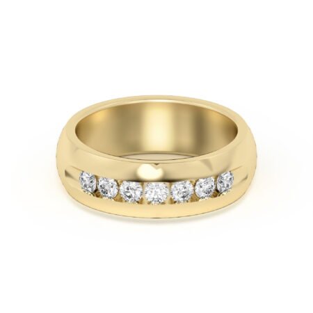 Seven Channel Set Wedding Band