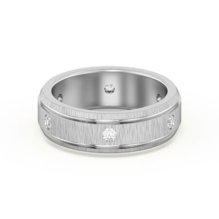 Edged Channel Accented Wedding Band