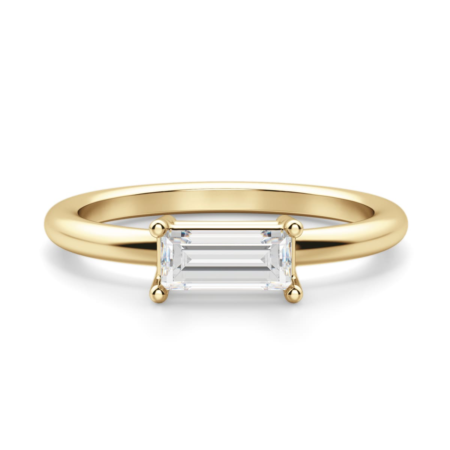 East-West Classic Basket Ring 0.50 Straight Baguette Center