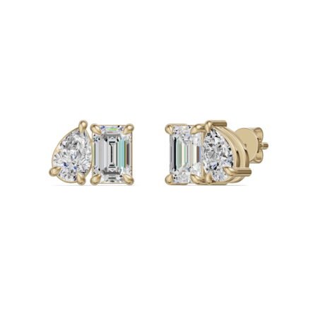 Toi et Moi Emerald and Pear Earrings
