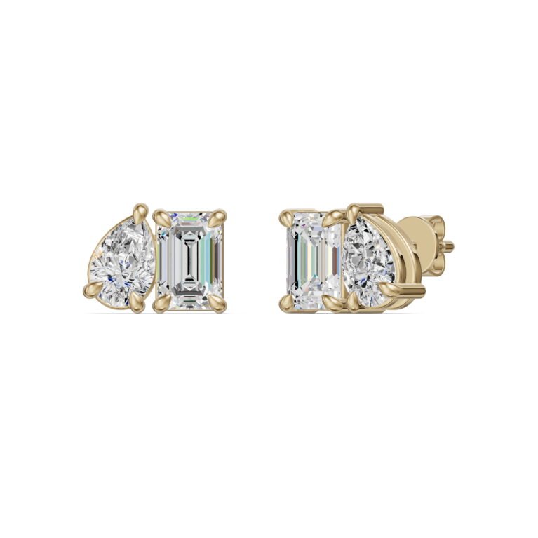 Toi et Moi Emerald and Pear Earrings