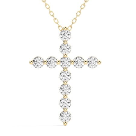 Round Cross Pendant 0.50 tcw