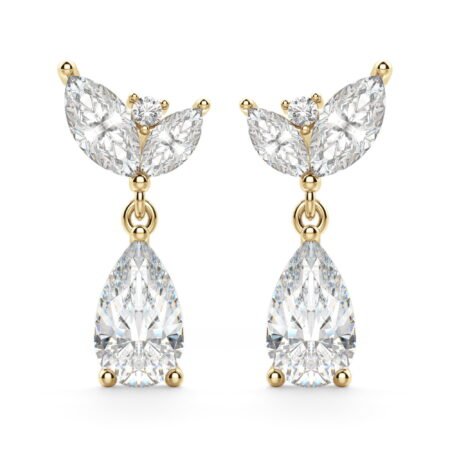 Camellia Pear Cut Drop Earrings