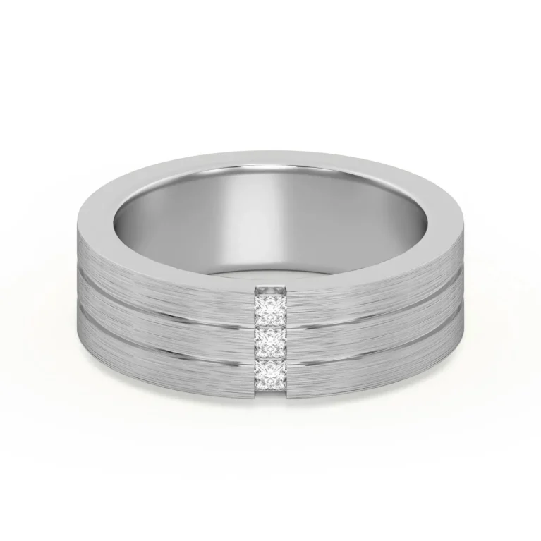 Princess Vertical Channel Wedding Band