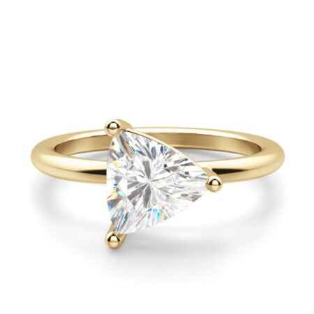 East West Classic Basket Trillion Cut Engagement Ring